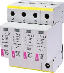 ETI 002440395 Катоден отводител (арестор) Тип II/Клас C 4Р 275V 12.5kA