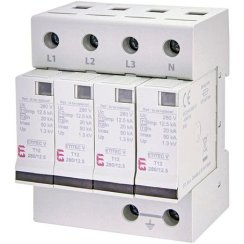 ETI 002442907 Катоден отводител (арестор) Тип I+II/Клас B+C 4Р 280V 12.5kA